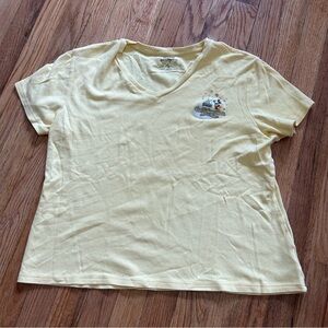 Walt Disney World Celebrate Everyday Parks Yellow Short Sleeve V Neck Tee Shirt